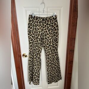 Zara NWT Leopard Print Women's Wide Leg Pants